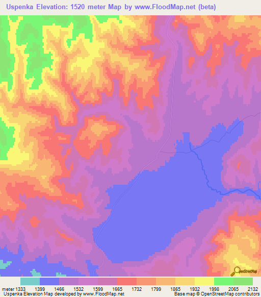 Uspenka,Kazakhstan Elevation Map
