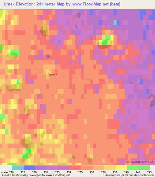 Urnek,Kazakhstan Elevation Map