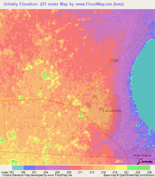 Uritskiy,Kazakhstan Elevation Map