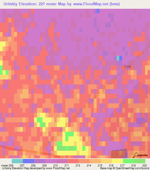 Uritskiy,Kazakhstan Elevation Map