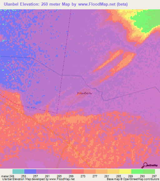 Ulanbel,Kazakhstan Elevation Map