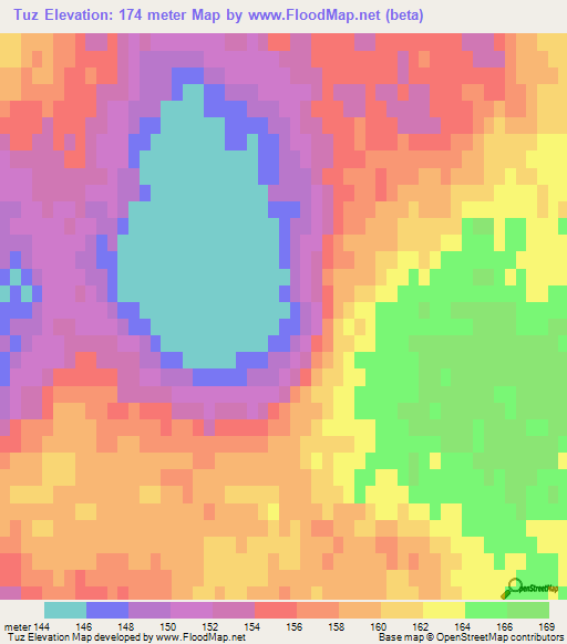 Tuz,Kazakhstan Elevation Map