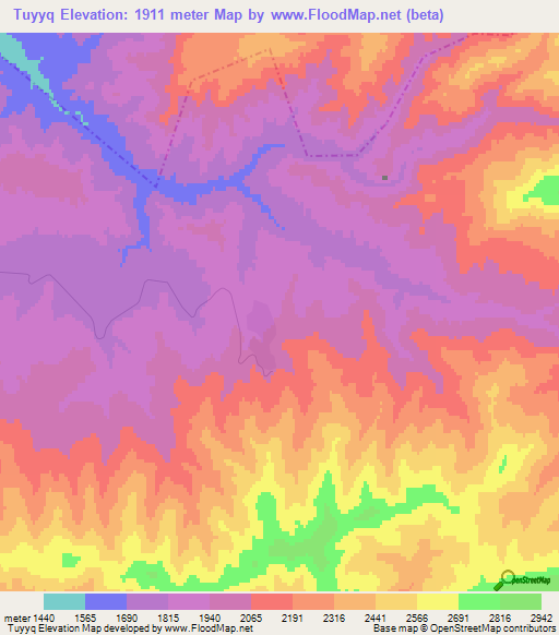 Tuyyq,Kazakhstan Elevation Map