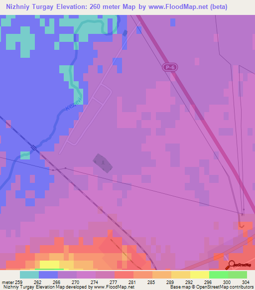 Nizhniy Turgay,Kazakhstan Elevation Map
