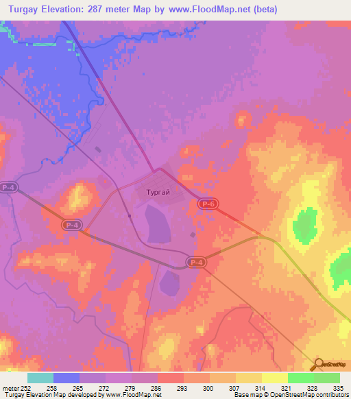 Turgay,Kazakhstan Elevation Map