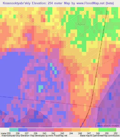 Krasnooktyabr'skiy,Kazakhstan Elevation Map