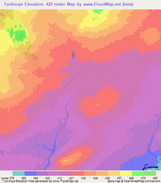 Tuchnoye,Kazakhstan Elevation Map