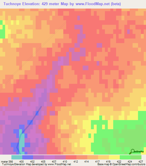 Tuchnoye,Kazakhstan Elevation Map