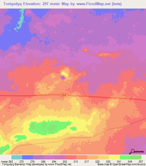 Tortqudyq,Kazakhstan Elevation Map