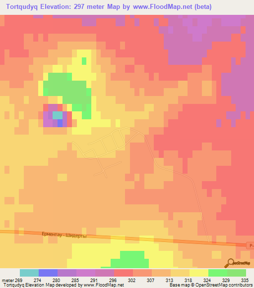 Tortqudyq,Kazakhstan Elevation Map