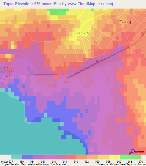 Topar,Kazakhstan Elevation Map
