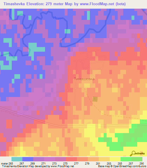 Timashevka,Kazakhstan Elevation Map