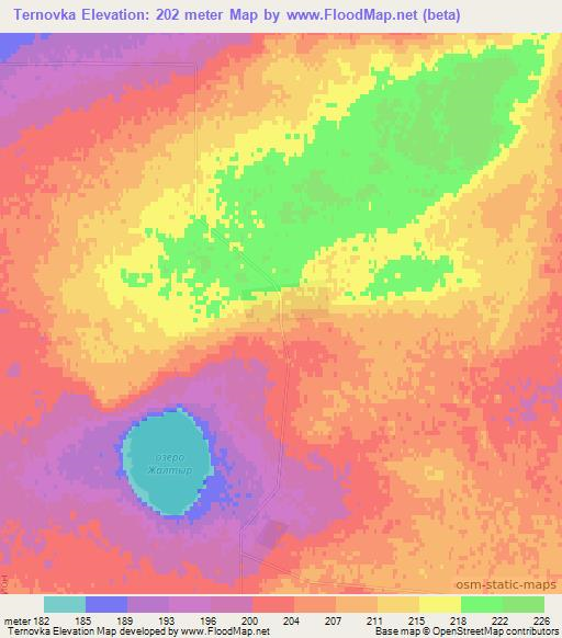 Ternovka,Kazakhstan Elevation Map