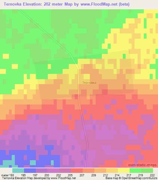Ternovka,Kazakhstan Elevation Map