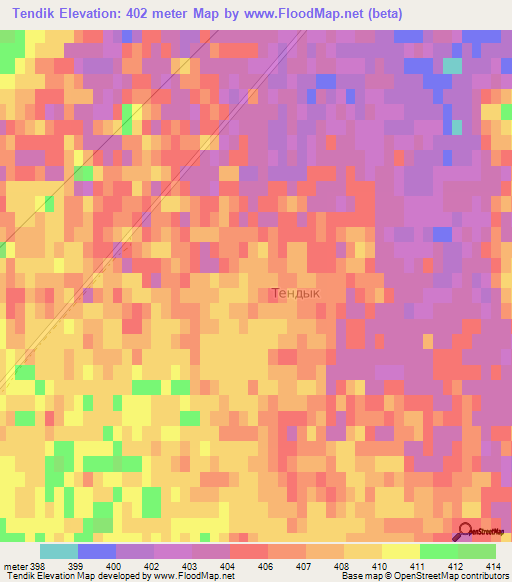 Tendik,Kazakhstan Elevation Map