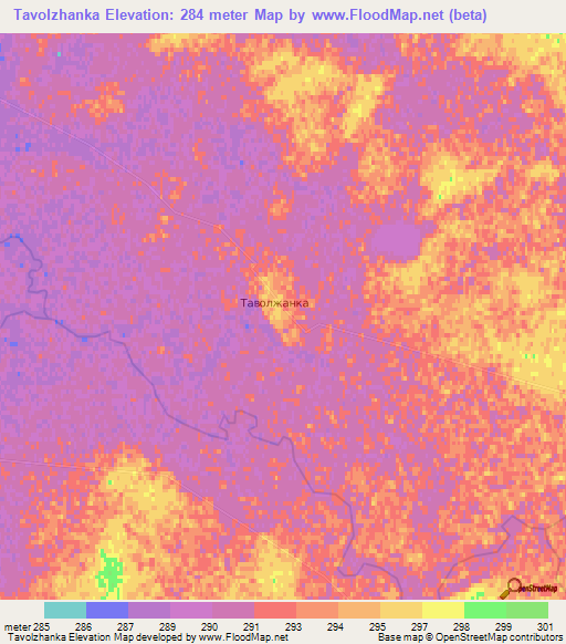 Tavolzhanka,Kazakhstan Elevation Map