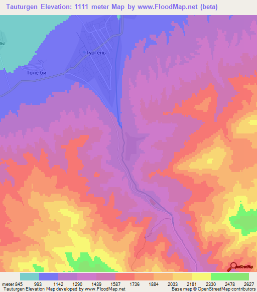 Tauturgen,Kazakhstan Elevation Map