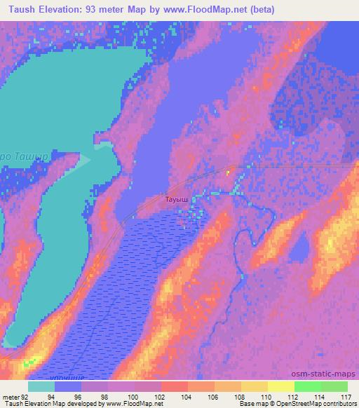Taush,Kazakhstan Elevation Map