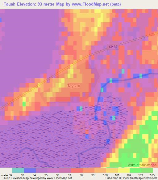 Taush,Kazakhstan Elevation Map