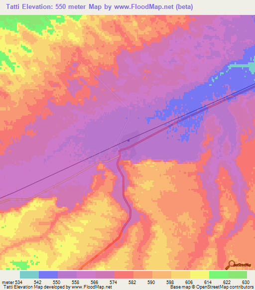 Tatti,Kazakhstan Elevation Map