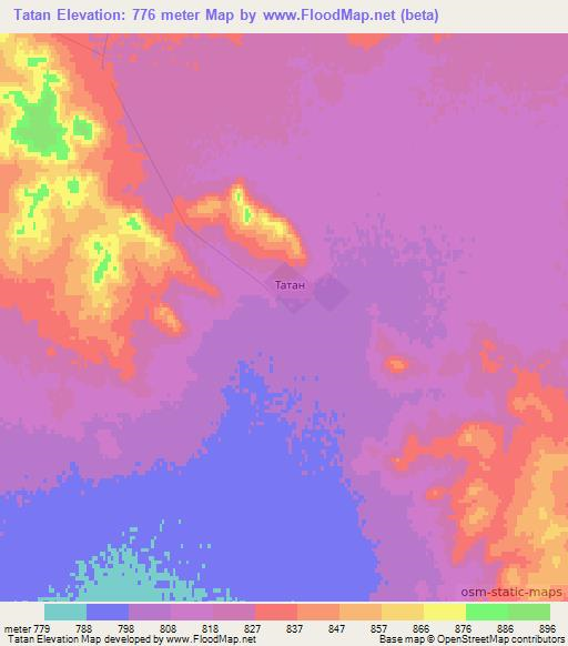 Tatan,Kazakhstan Elevation Map