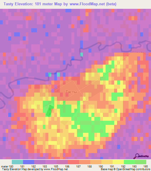 Tasty,Kazakhstan Elevation Map