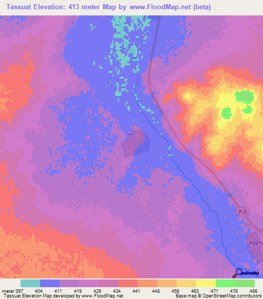 Tassuat,Kazakhstan Elevation Map