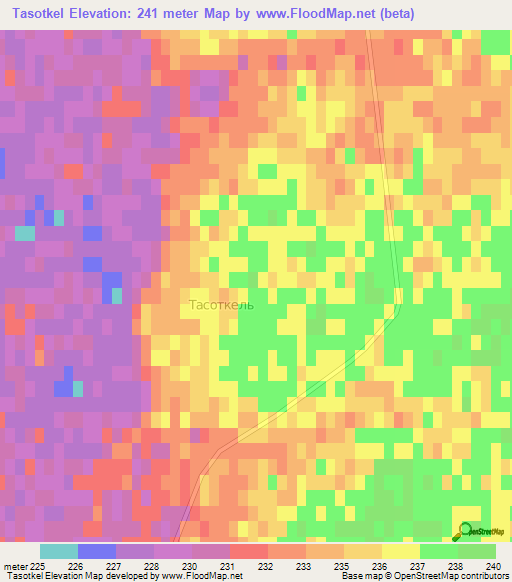 Tasotkel,Kazakhstan Elevation Map