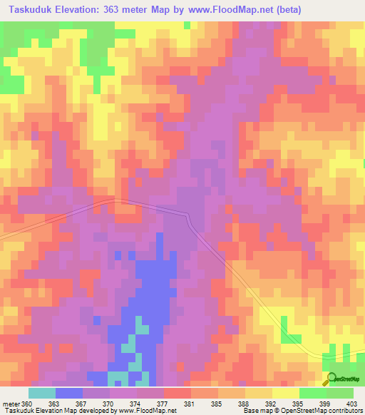 Taskuduk,Kazakhstan Elevation Map