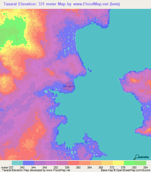 Tasaral,Kazakhstan Elevation Map