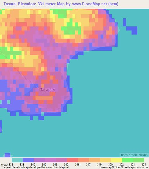 Tasaral,Kazakhstan Elevation Map