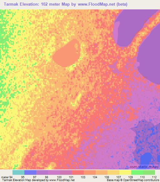 Tarmak,Kazakhstan Elevation Map