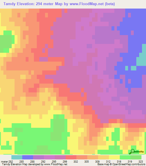 Tamdy,Kazakhstan Elevation Map