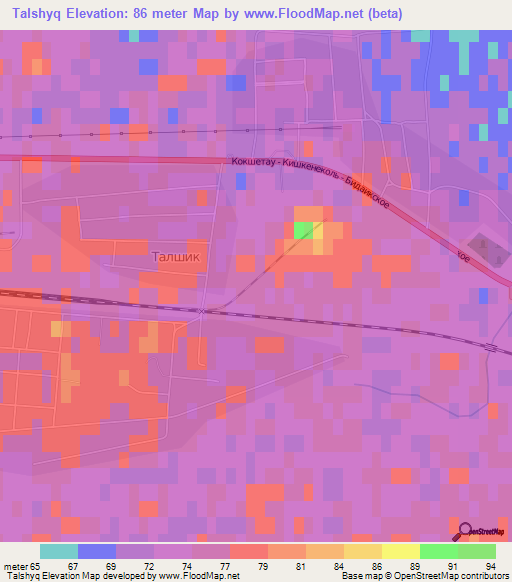 Talshyq,Kazakhstan Elevation Map