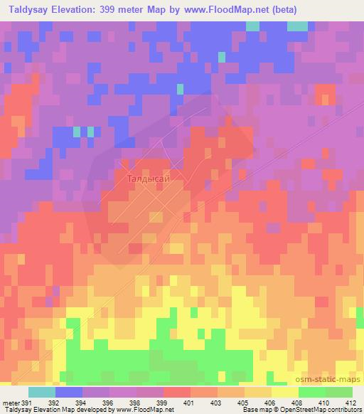 Taldysay,Kazakhstan Elevation Map