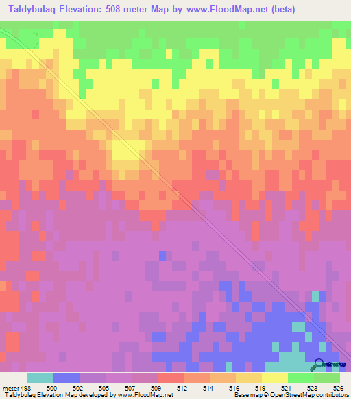 Taldybulaq,Kazakhstan Elevation Map