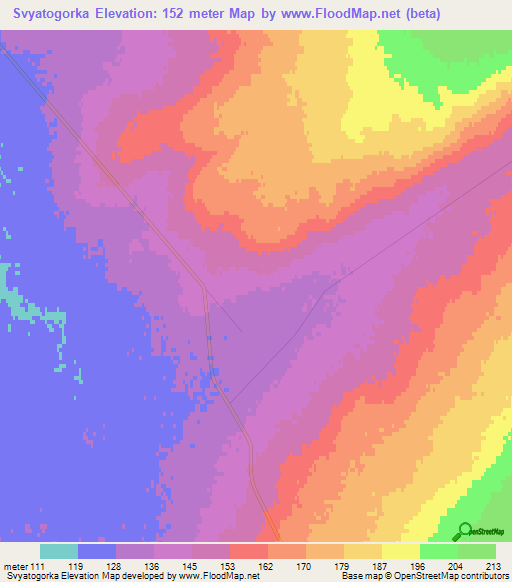 Svyatogorka,Kazakhstan Elevation Map