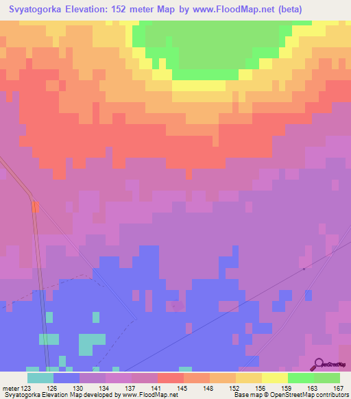 Svyatogorka,Kazakhstan Elevation Map