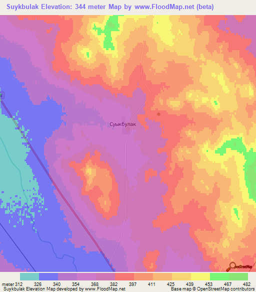 Suykbulak,Kazakhstan Elevation Map