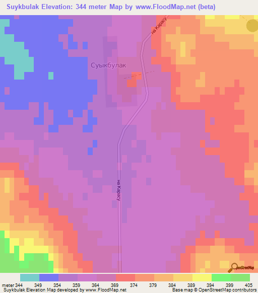 Suykbulak,Kazakhstan Elevation Map