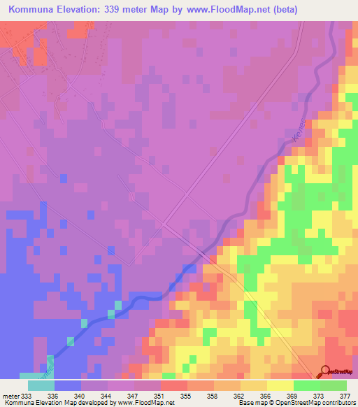 Kommuna,Kazakhstan Elevation Map