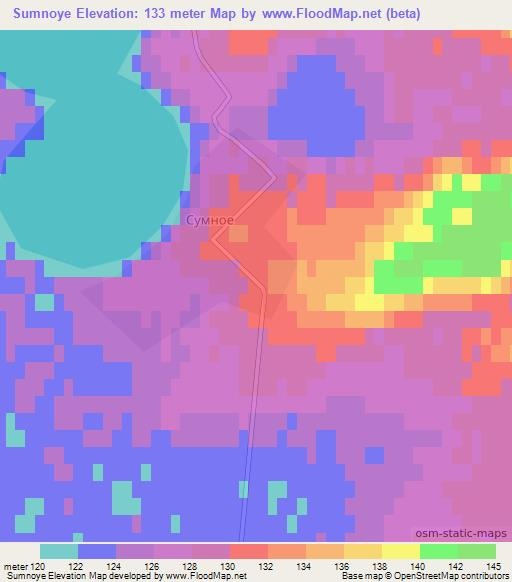 Sumnoye,Kazakhstan Elevation Map