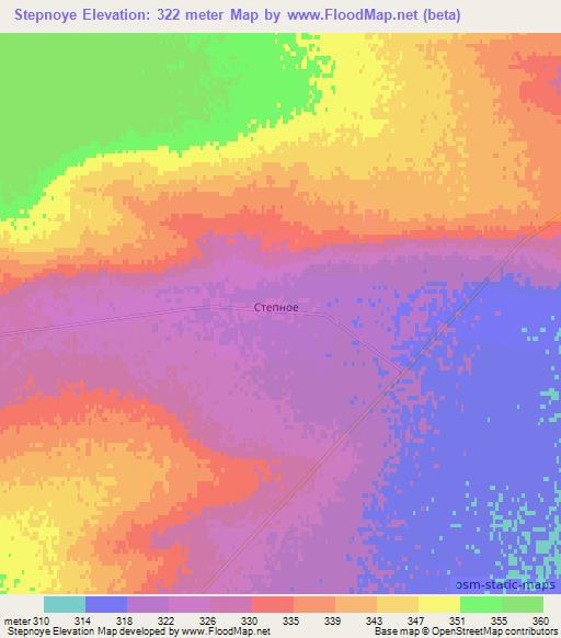 Stepnoye,Kazakhstan Elevation Map