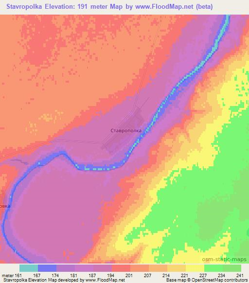 Stavropolka,Kazakhstan Elevation Map