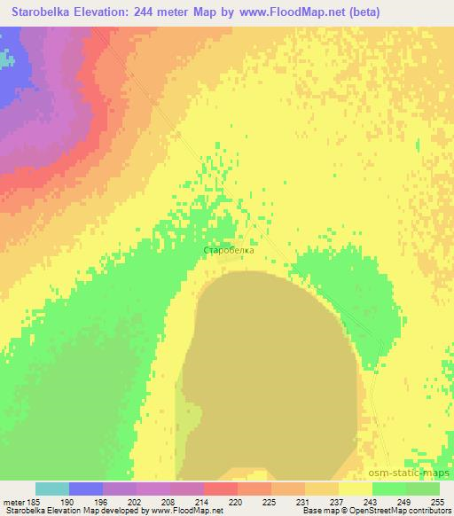 Starobelka,Kazakhstan Elevation Map