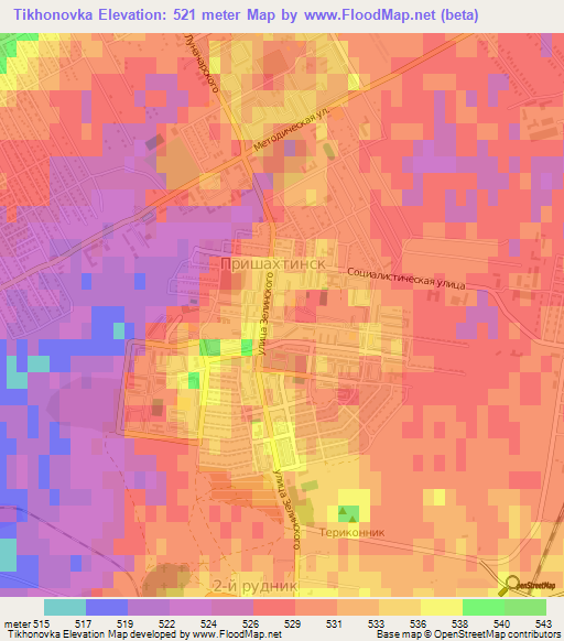 Tikhonovka,Kazakhstan Elevation Map