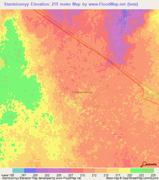 Stantsionnyy,Kazakhstan Elevation Map