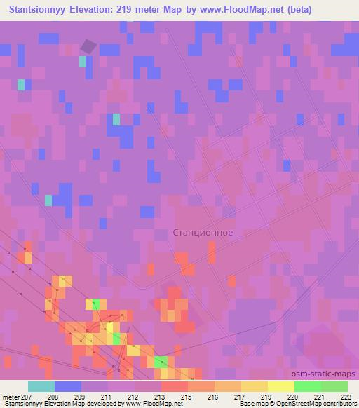 Stantsionnyy,Kazakhstan Elevation Map