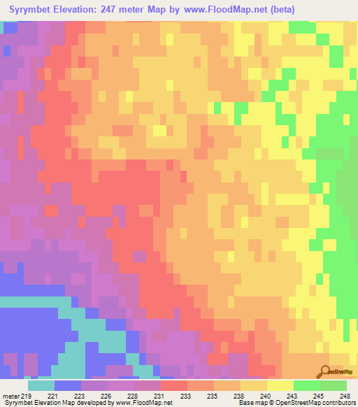 Syrymbet,Kazakhstan Elevation Map