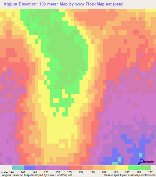 Aqqum,Kazakhstan Elevation Map